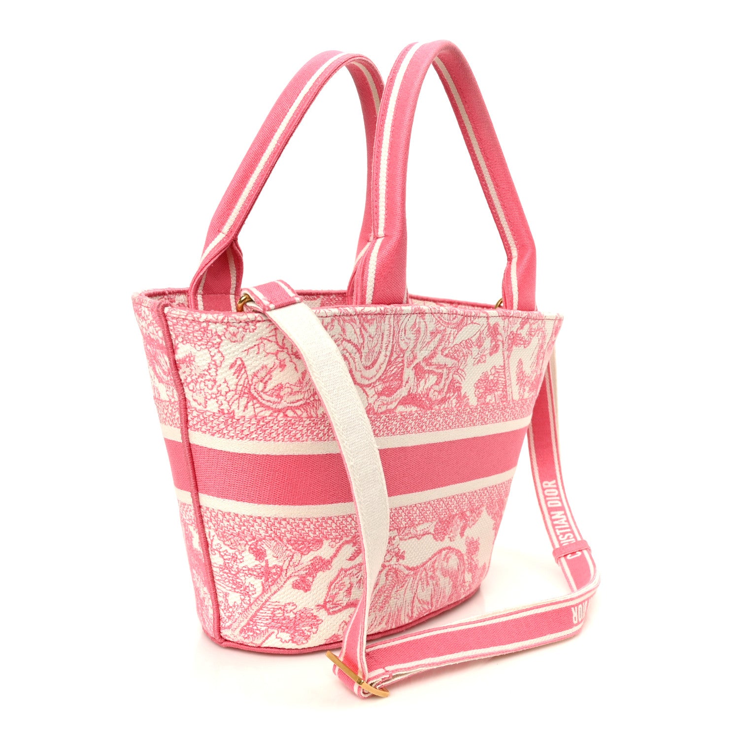 Christian Dior Canvas Embroidered Dioriviera Toile De Jouy Panier