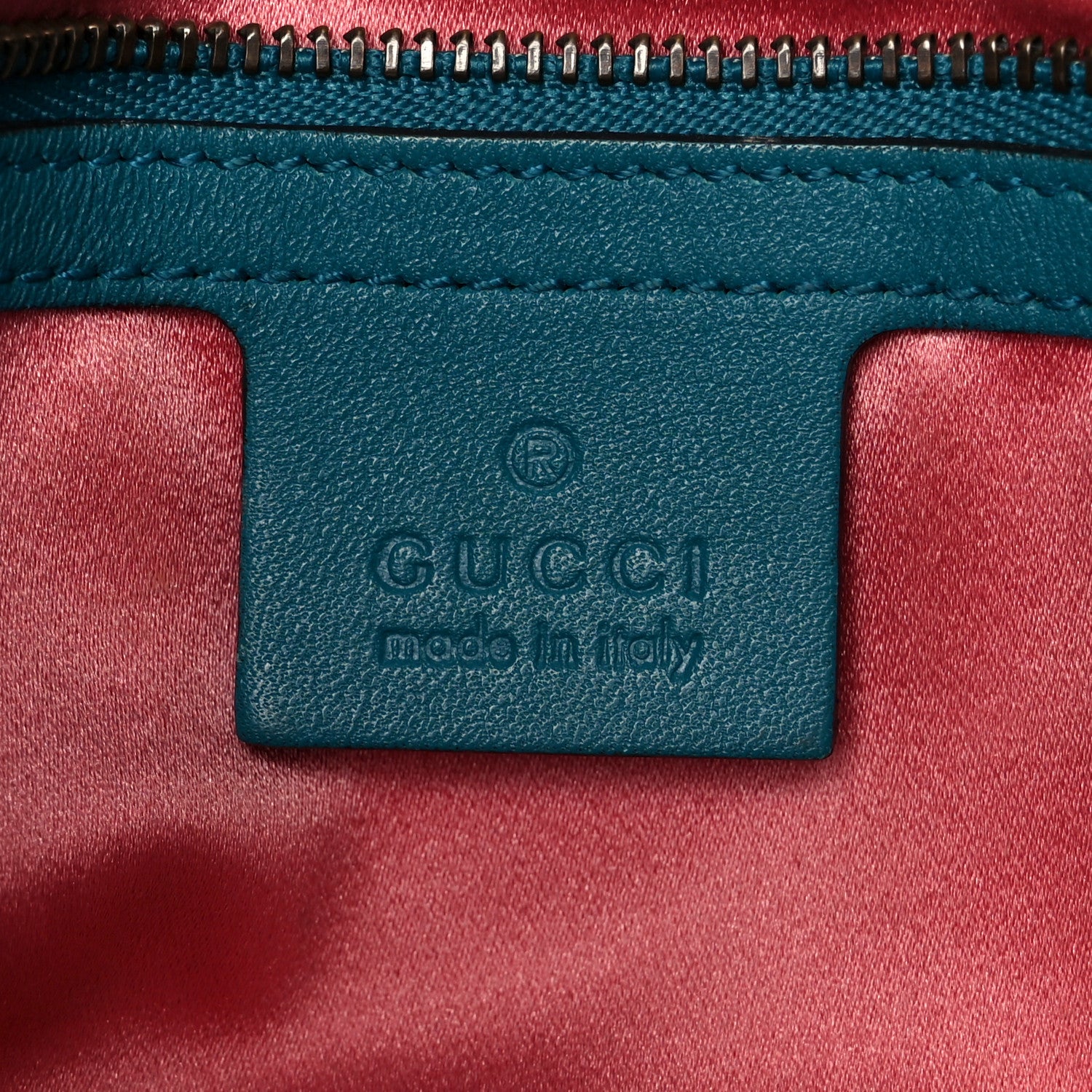 Gucci Velvet Matelasse Small GG Marmont Shoulder Bag Pavone Cyan 6 of 11