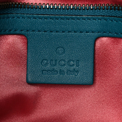 Gucci Velvet Matelasse Small GG Marmont Shoulder Bag Pavone Cyan 6 of 11