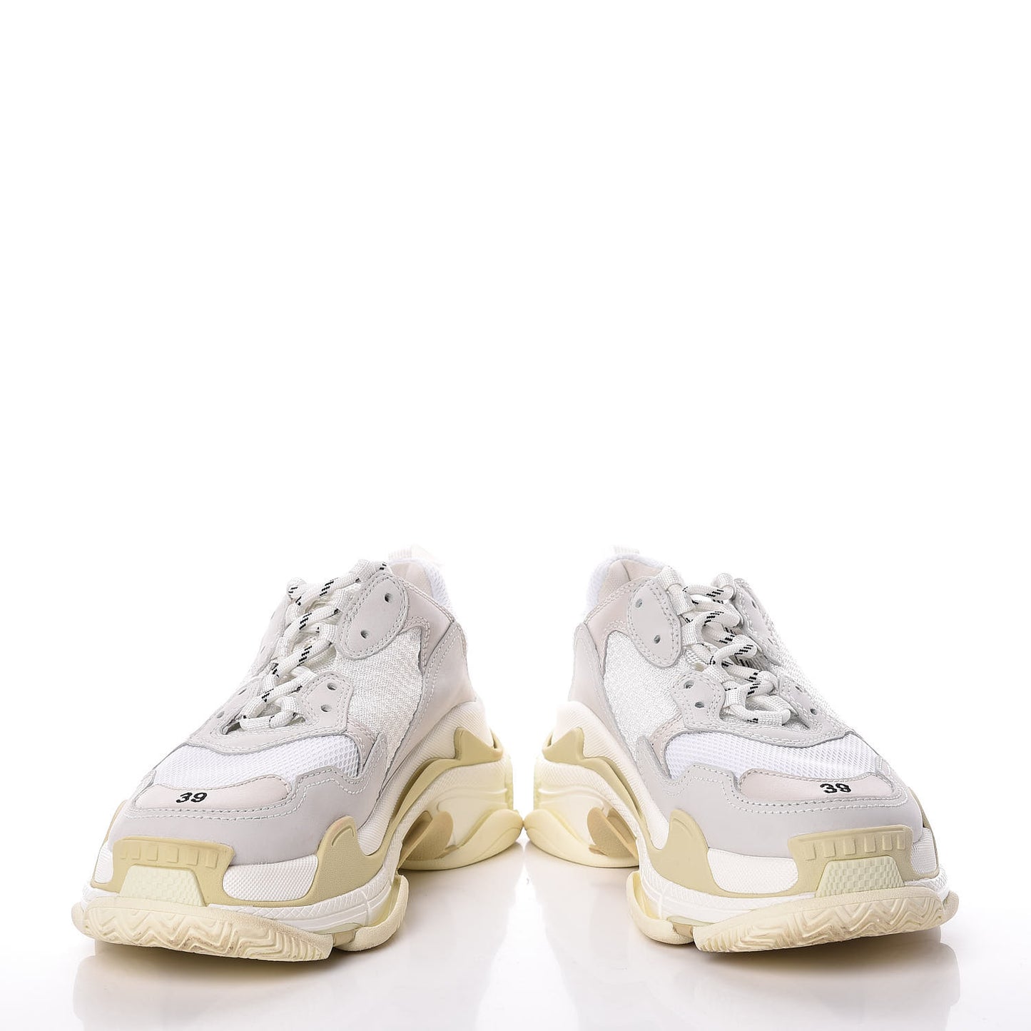 Fabric Mesh Mens Triple S Sneakers 39 White