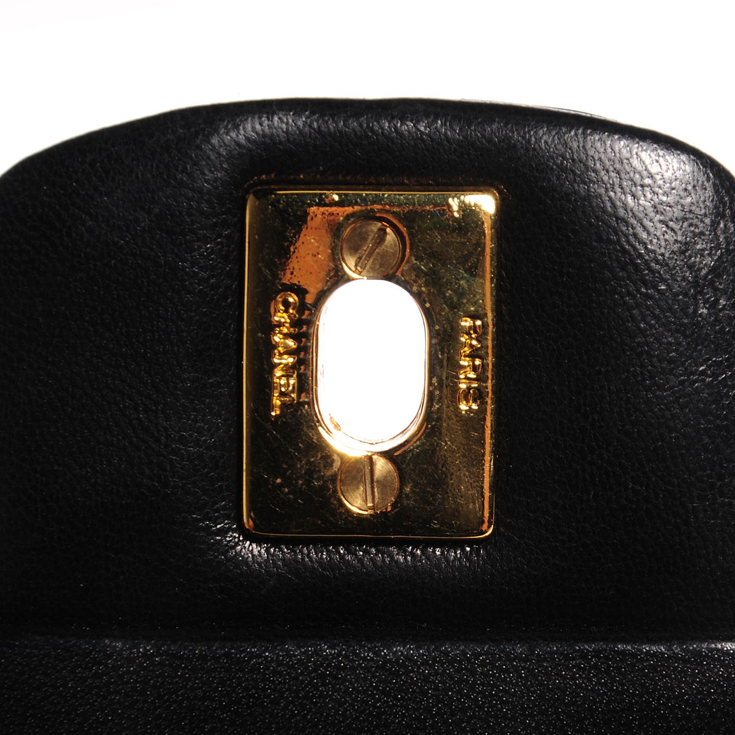Lambskin Medium Single Flap w Wallet Black