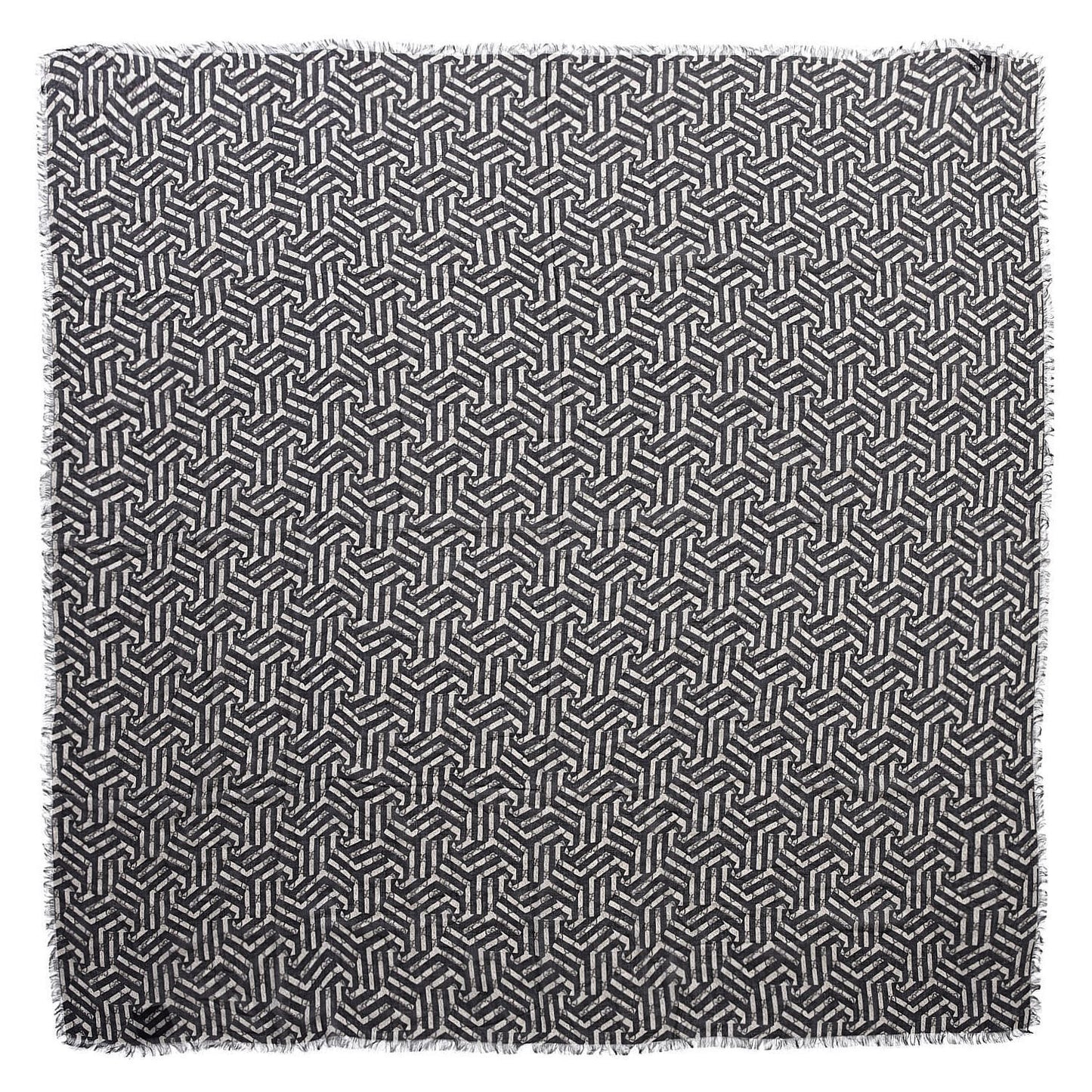 Modal Silk Monogram Mokki Square Scarf Rope Black