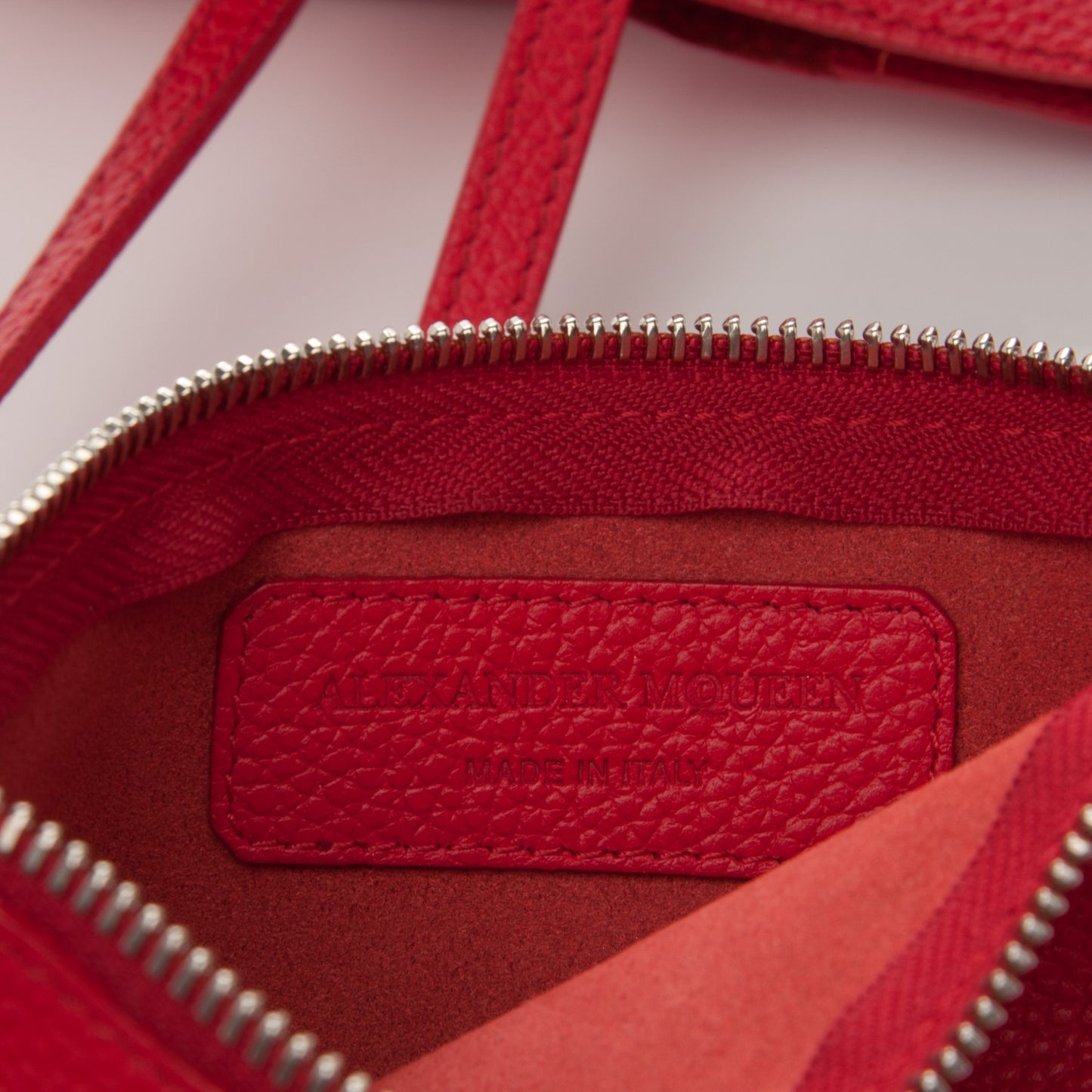 Grained Calfskin Skull Open Shopper Tote Red