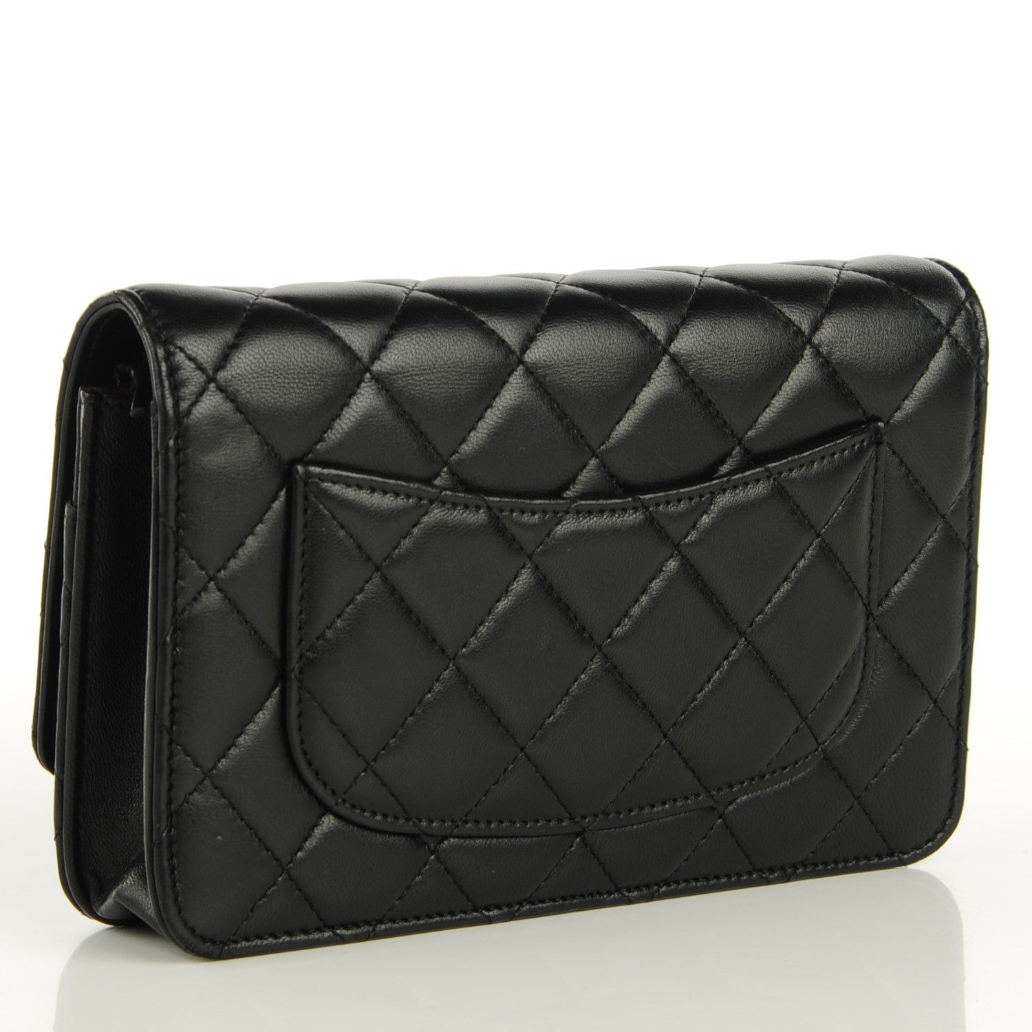 Chanel Lambskin Quilted Wallet On Chain WOC Black 3 of 8