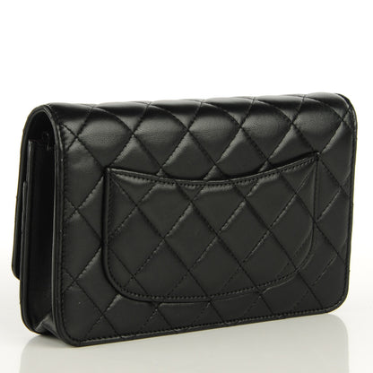 Chanel Lambskin Quilted Wallet On Chain WOC Black 3 of 8