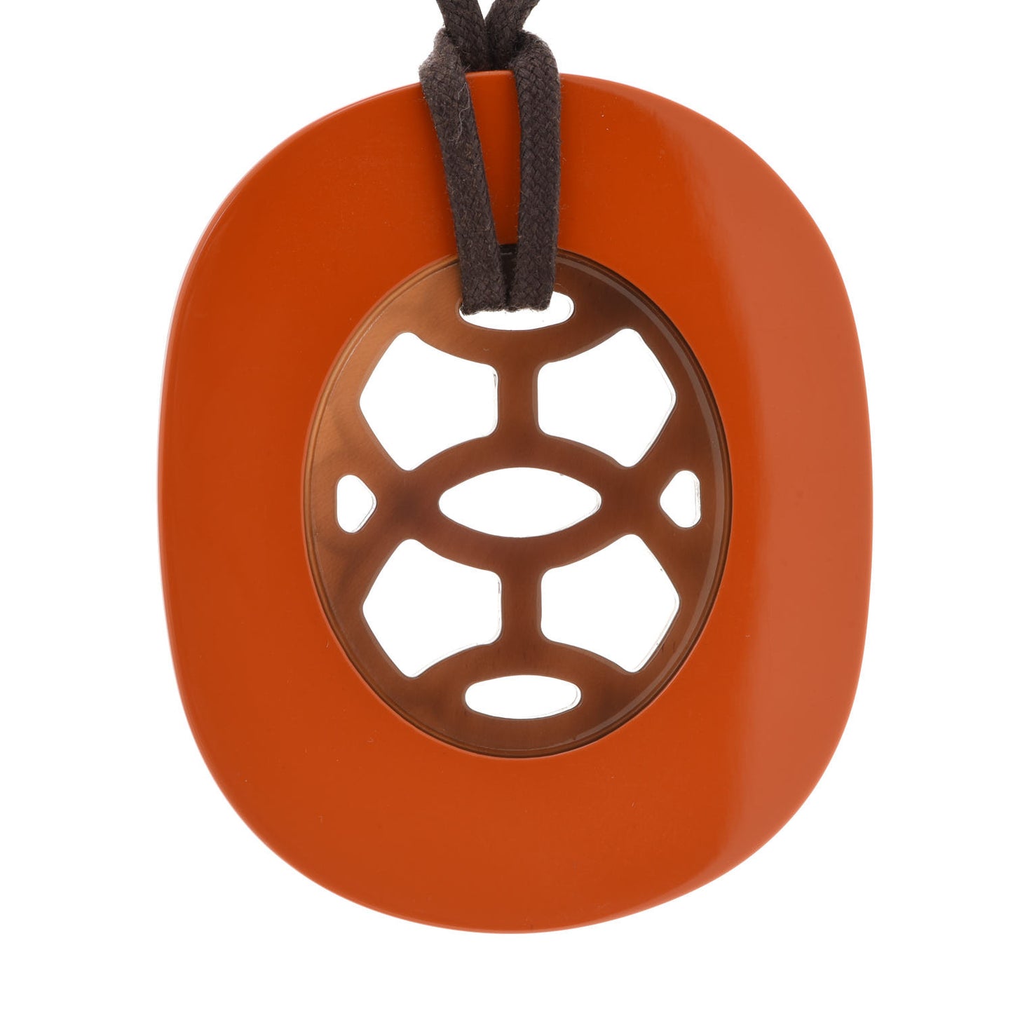 Buffalo Horn Lacquer Lift Necklace Orange