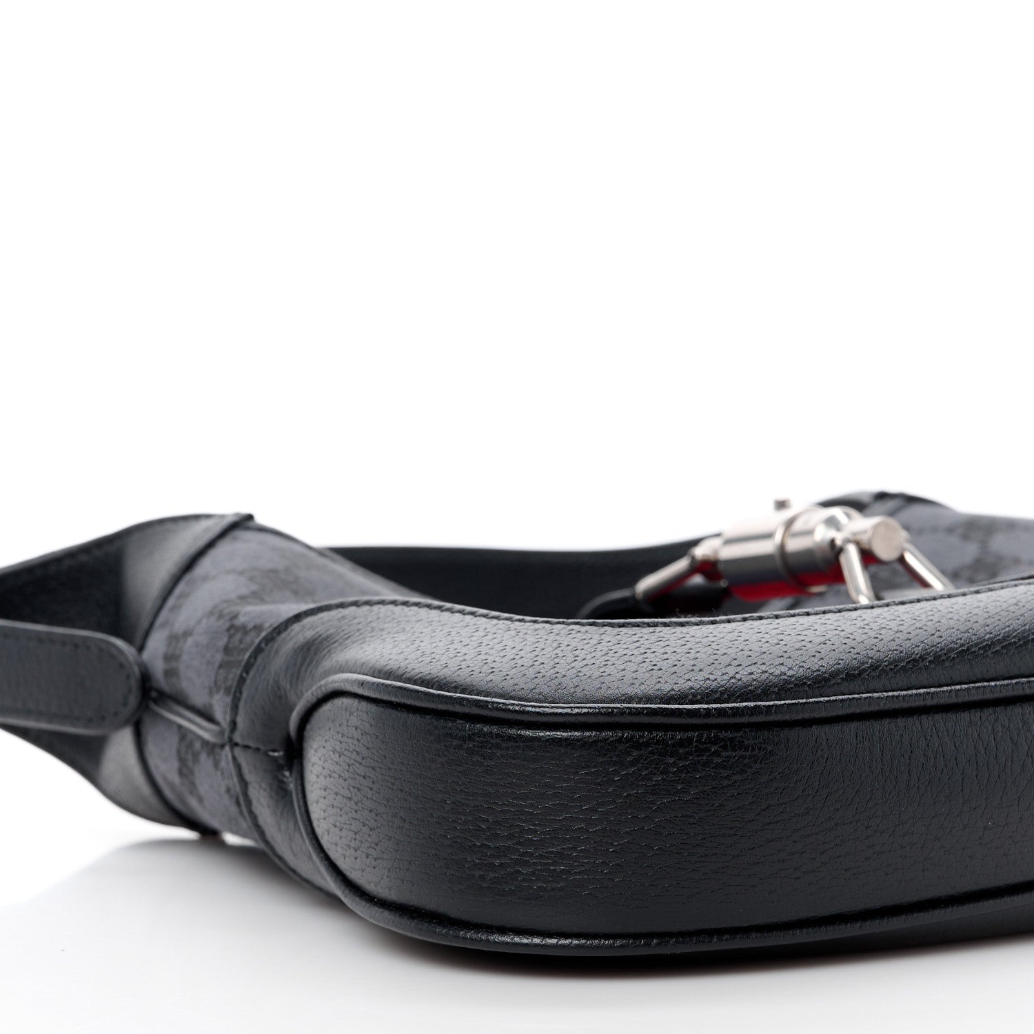 Gucci X BALENCIAGA BB Monogram Calfskin Web Small Jackie 1961 Hobo Black 9 of 12