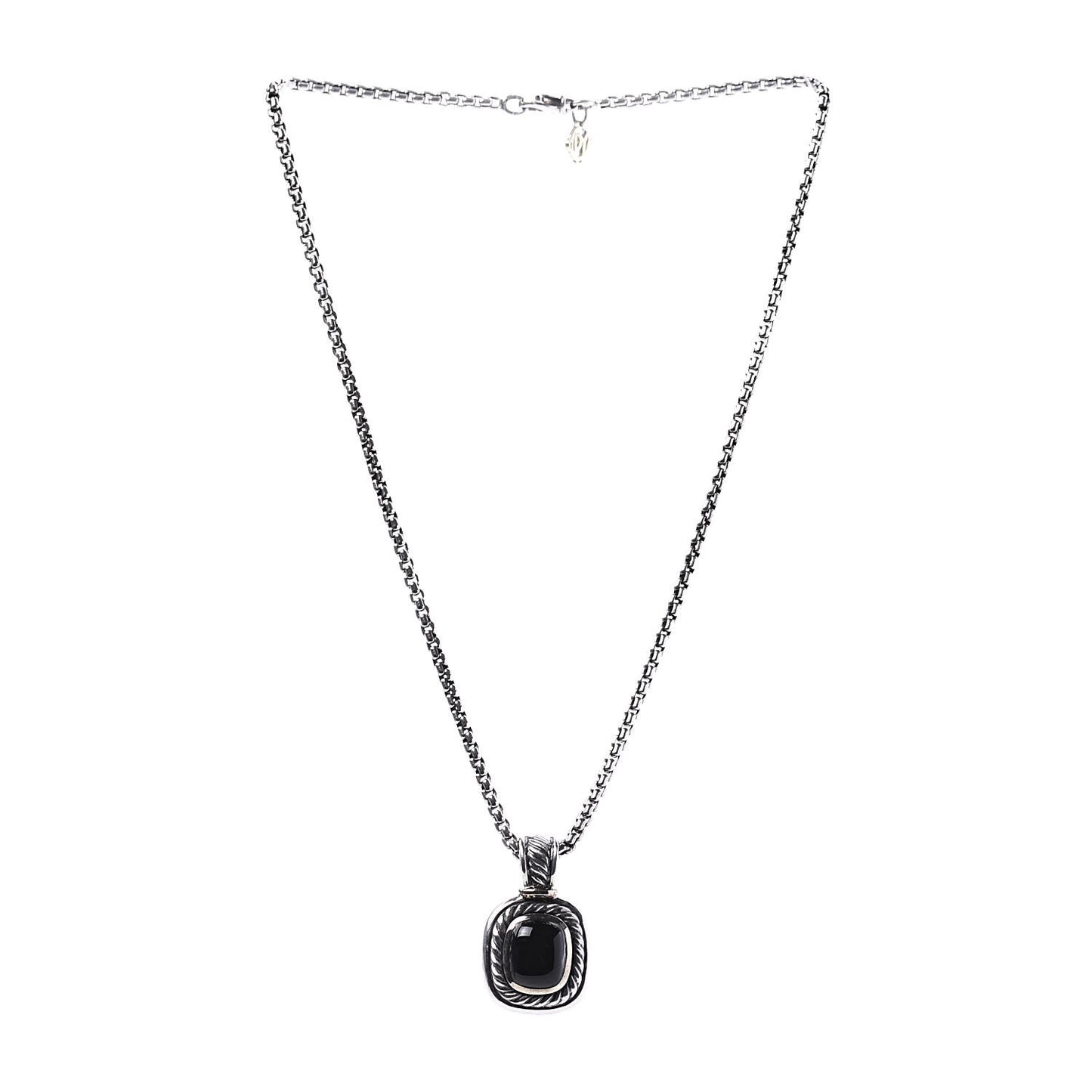 Sterling Silver 14K Yellow Gold Black Onyx Albion Pendant Necklace