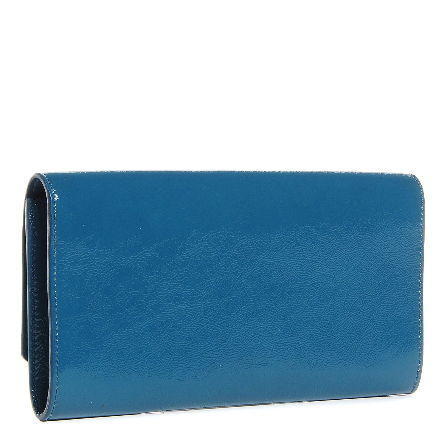 Saint Laurent Textured Patent Small Belle de Jour Clutch Blue 3 of 7
