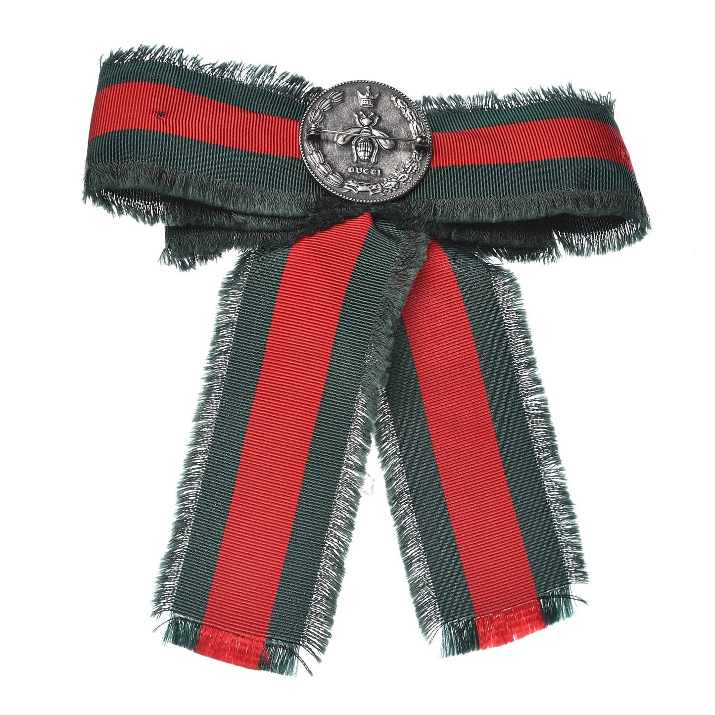 Grosgrain Web Pearl Crystal Bow Brooch