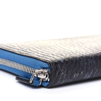 MCM Visetos Large Zip Around Wallet Black Blue 12 of 18