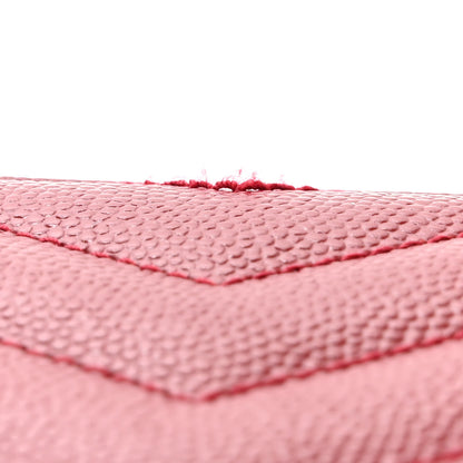 Saint Laurent Grain De Poudre Matelasse Chevron Monogram Chain Wallet Opyum Red 10 of 10