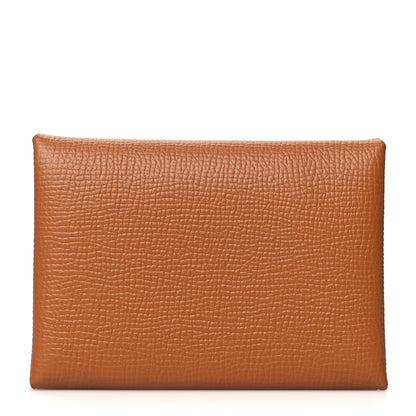 Hermes Epsom Calvi Duo Card Case Gold 1 of 9