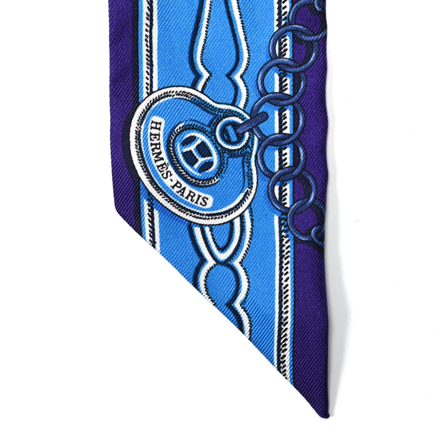 Hermes Silk Maillons Twilly Ultra Violet Cobalt 2 of 6