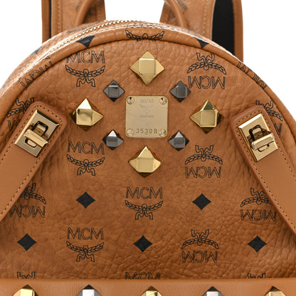 MCM Visetos Studded Small Dual Stark Backpack Cognac 8 of 14