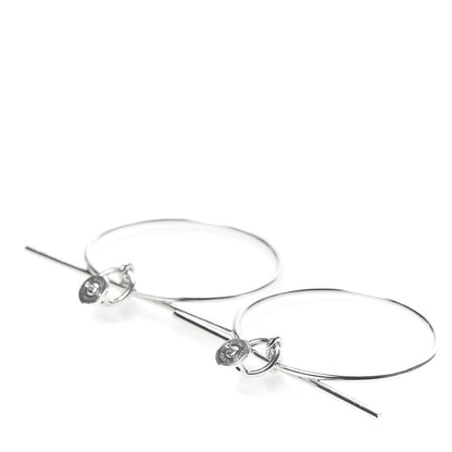 Hermes Sterling Silver MM Loop Earrings 3 of 5