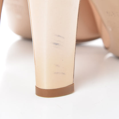 Valentino Garavani Patent Peep Toe Bow Pumps 39.5 Nude 8 of 14