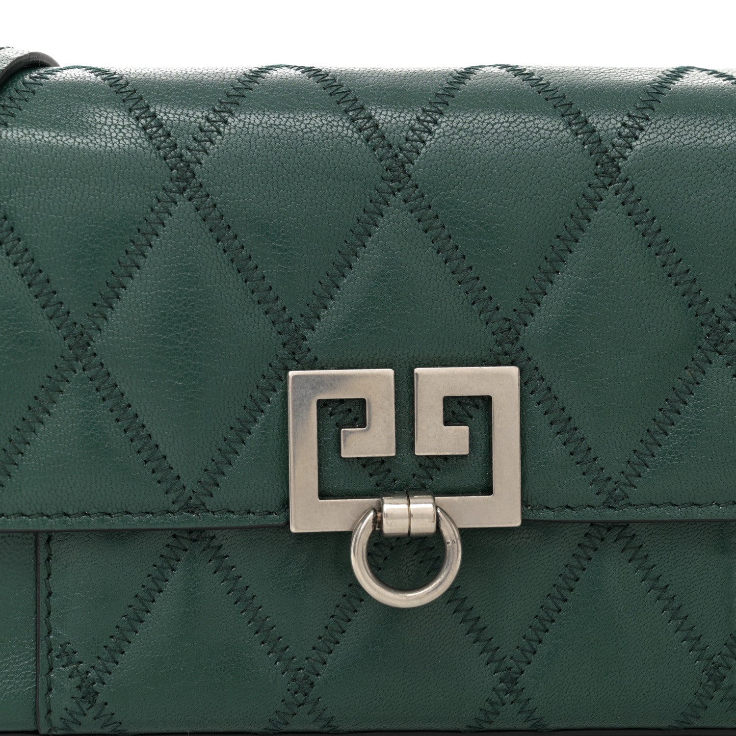 Givenchy Goatskin Quilted GV3 Mini Pocket Convertible Bag Green Forest 8 of 10