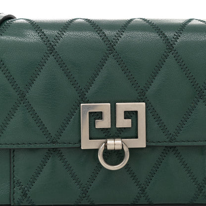 Givenchy Goatskin Quilted GV3 Mini Pocket Convertible Bag Green Forest 8 of 10