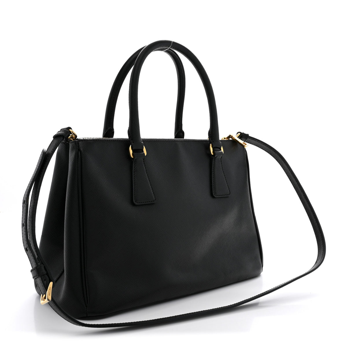Prada Saffiano Small Galleria Double Zip Tote Black 3 of 14