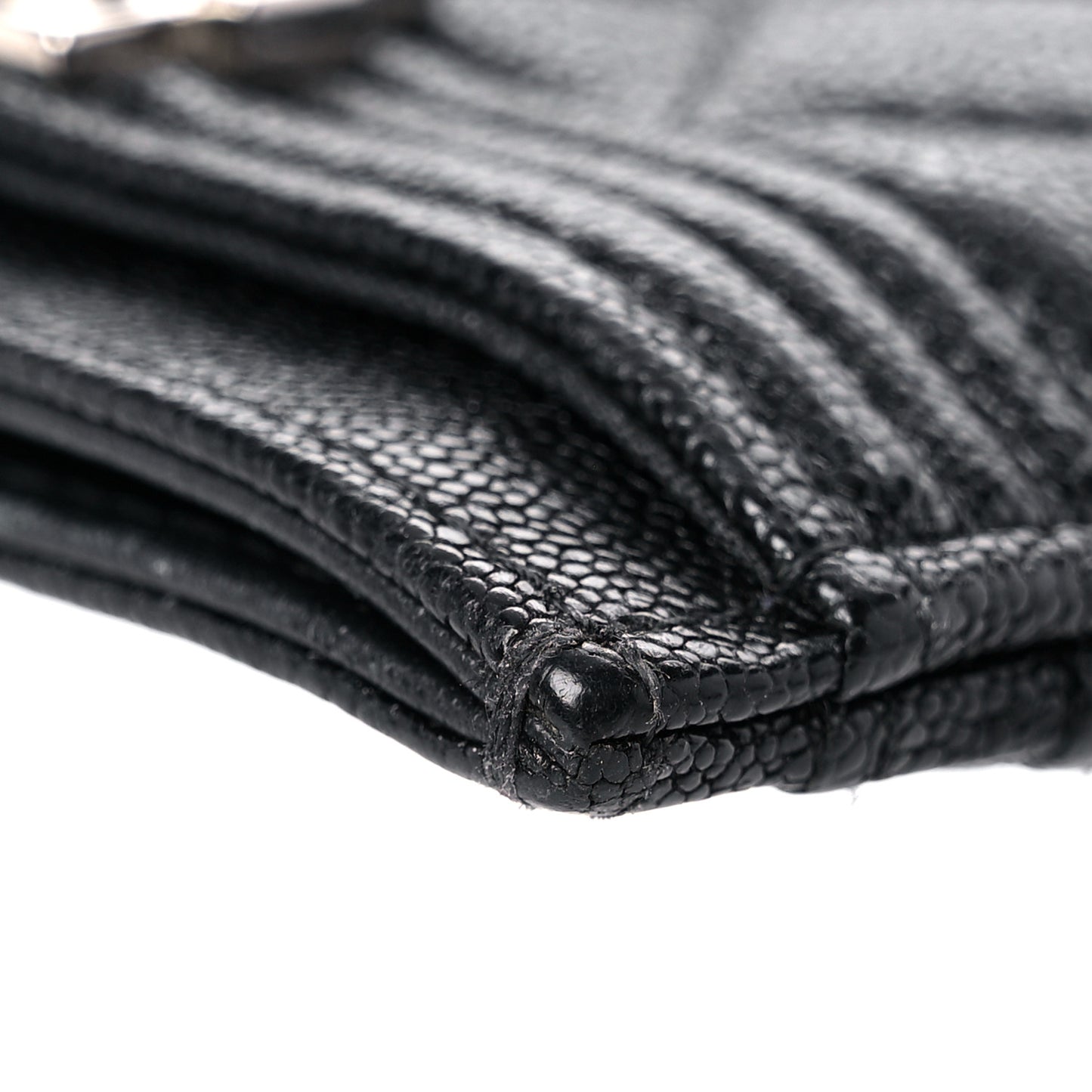 Caviar Quilted Boy Card Holder Black