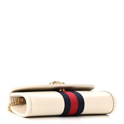 Gucci Textured Calfskin Web Mini Rajah Slim Flap Shoulder Bag Mystic White 4 of 11