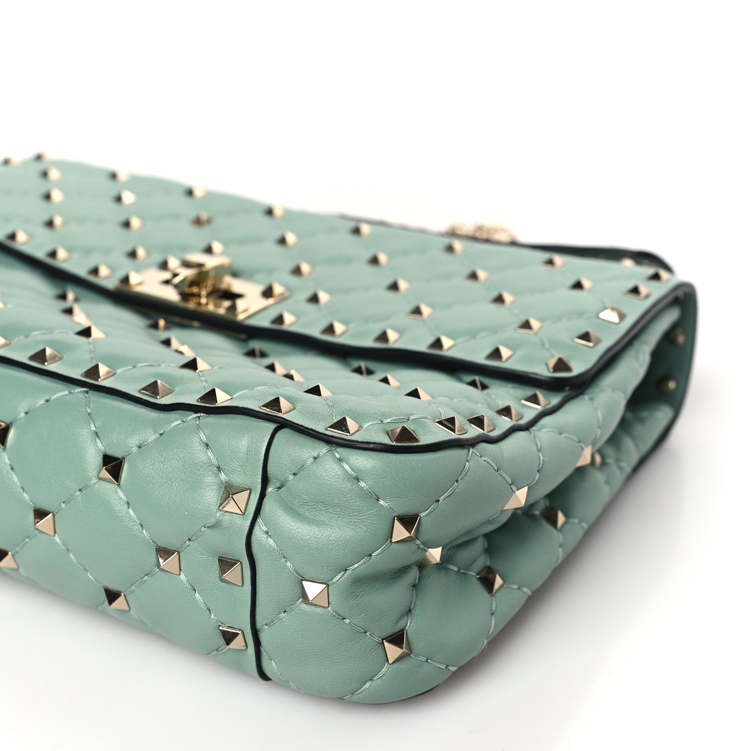 Valentino Garavani Nappa Medium Rockstud Spike Shoulder Bag Morning Dew 8 of 9
