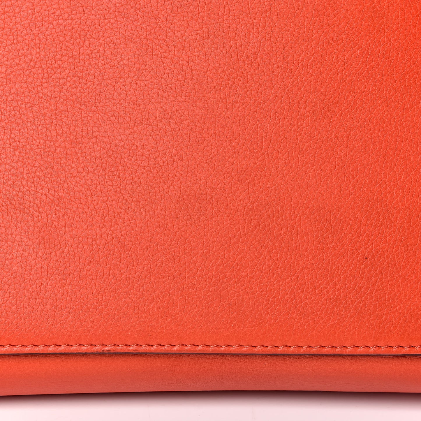 Grained Calfskin Medium Edge Shoulder Bag Vermillion