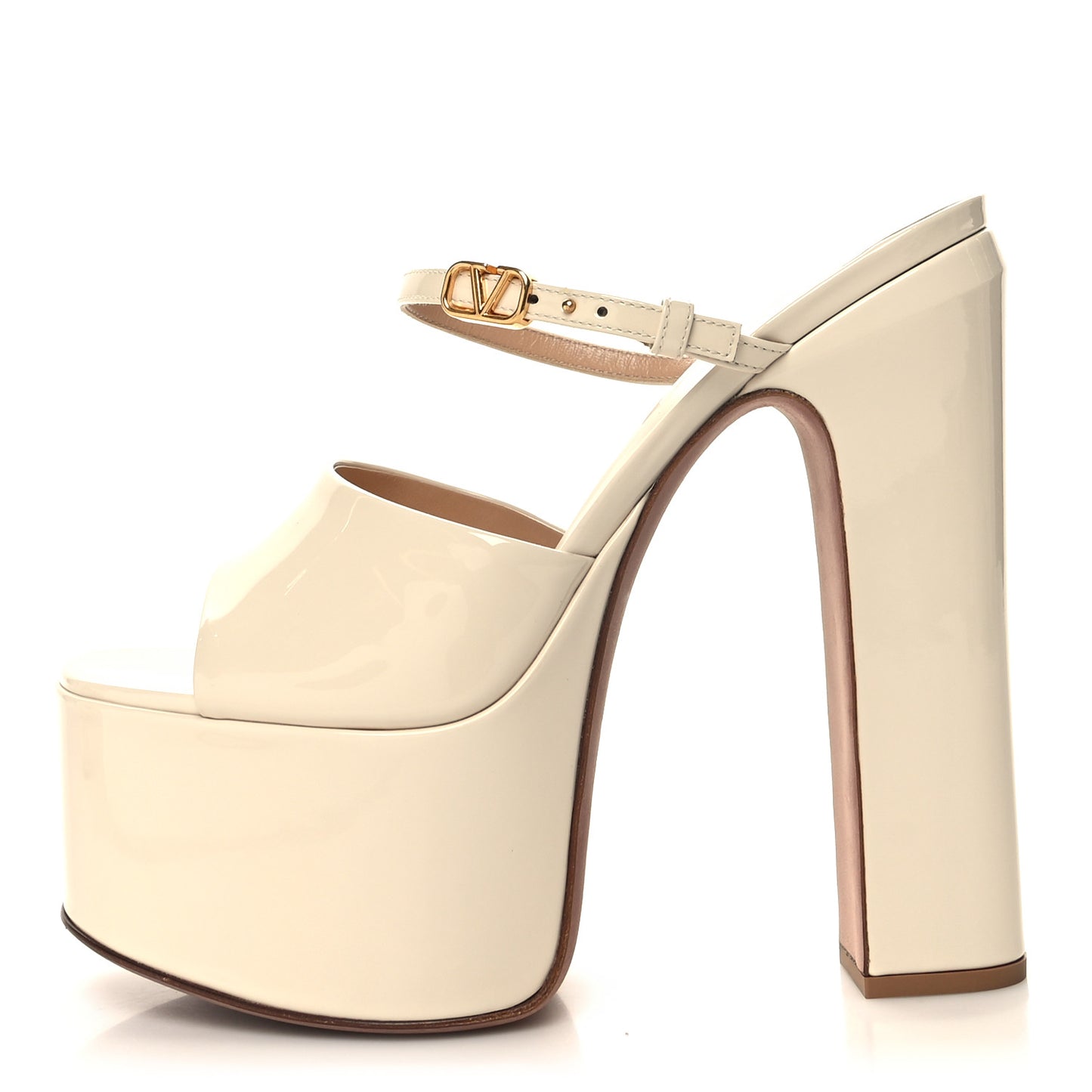Patent Tan-Go 55/155mm Platform Slide Sandals 37 Light Ivory