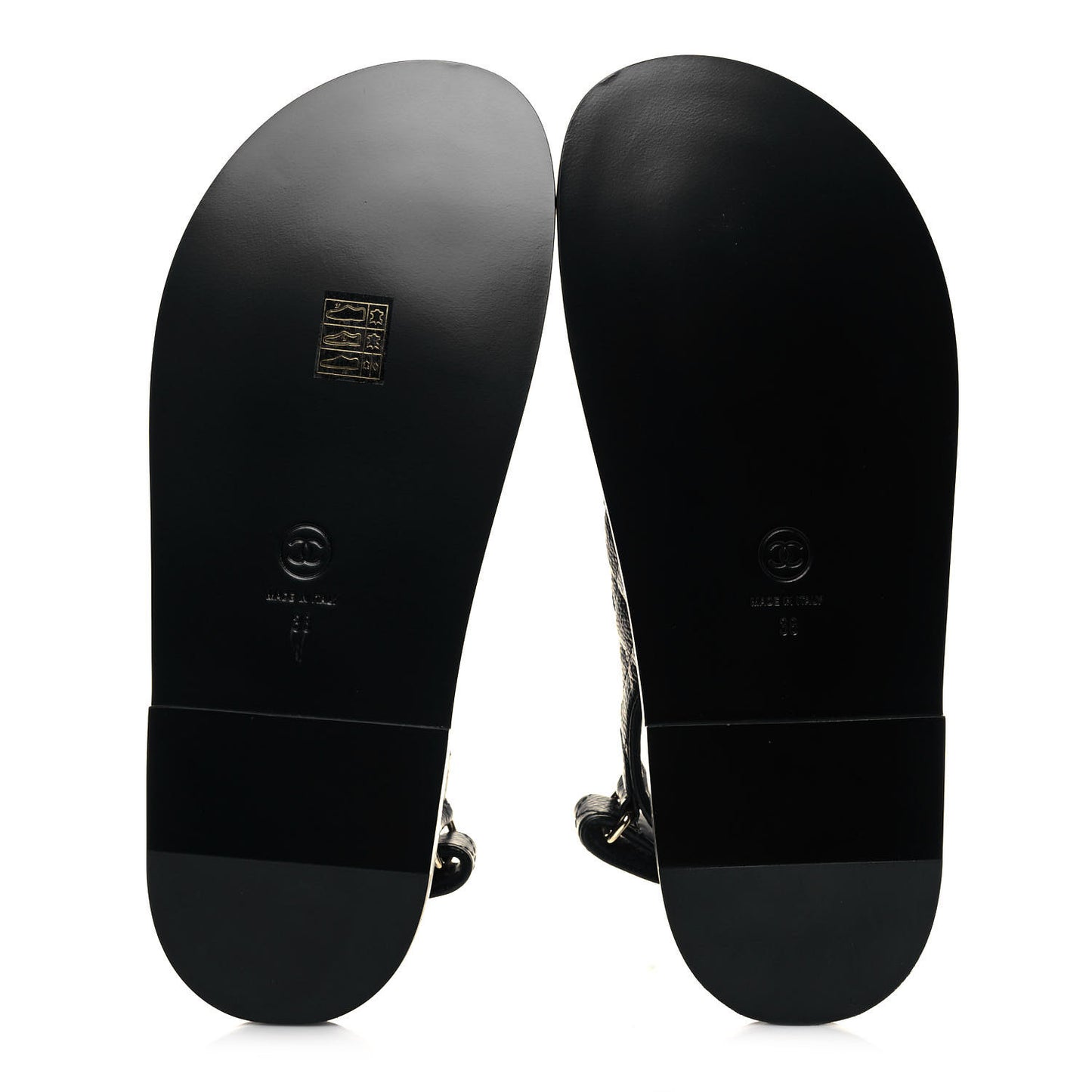 Grained Calfskin Velcro Dad Sandals 38 Black