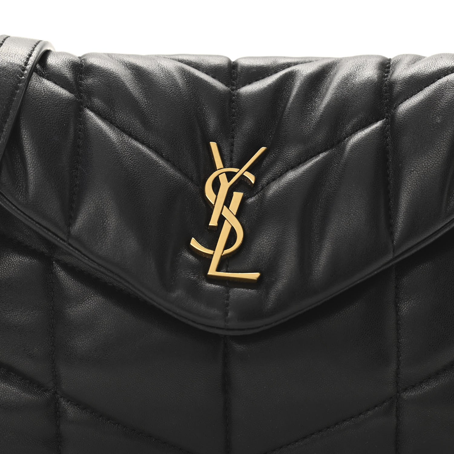 Saint Laurent Lambskin Quilted Toy Loulou Puffer Monogram Chain Satchel Black 8 of 11