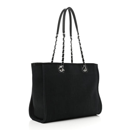 Chanel Mixed Fibers Small Deauville Tote Black 3 of 10