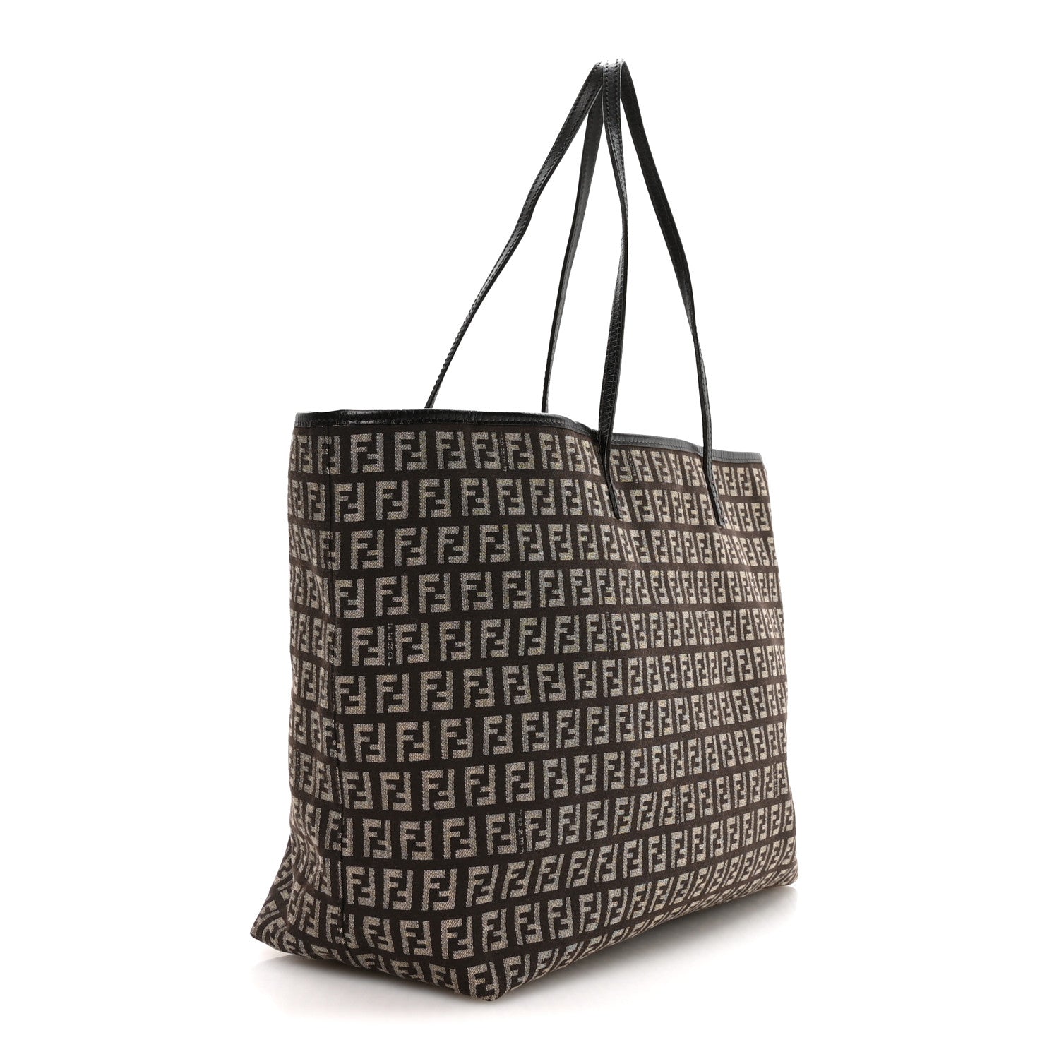 Fendi Zucchino Vitello Roll Tote  Testa di Moro Beige 3 of 10