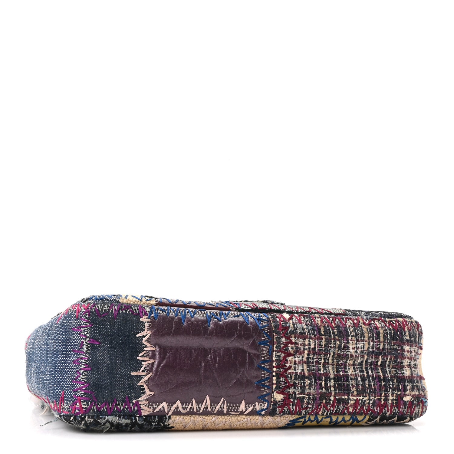 Chanel Denim Tweed Patchwork Jumbo Single Flap Multicolor 4 of 10