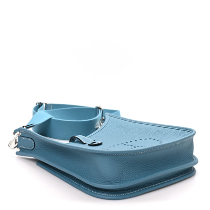 Hermes Taurillon Clemence Evelyne 23 Poche III New Blue Jean 3 of 10