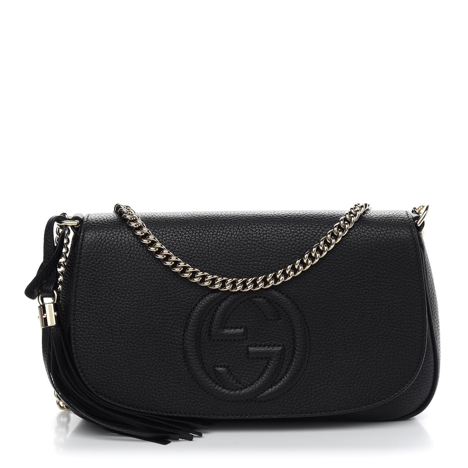 Gucci Pebbled Calfskin Medium Soho Flap Crossbody Black 1 of 11