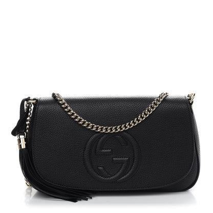 Gucci Pebbled Calfskin Medium Soho Flap Crossbody Black 1 of 11