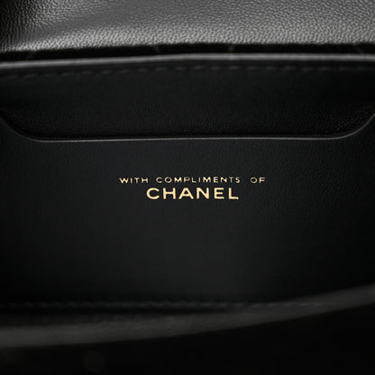 Chanel Velvet Quilted Mini Top Handle Flap Black 6 of 11