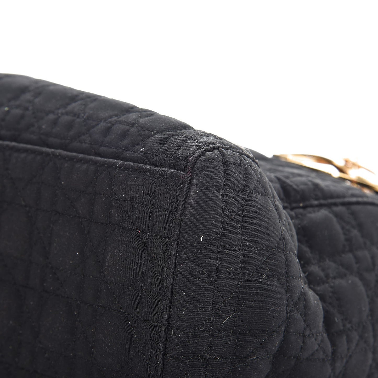 Nylon Cannage Medium Lady Dior Black
