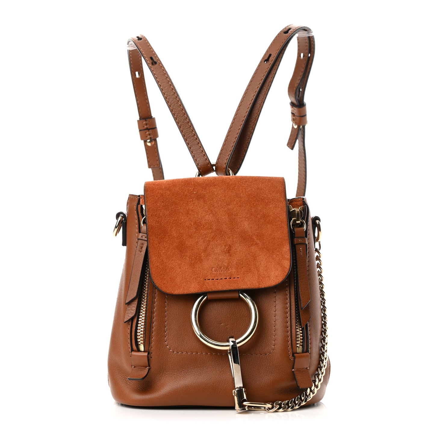 Suede Calfskin Mini Faye Backpack Tan