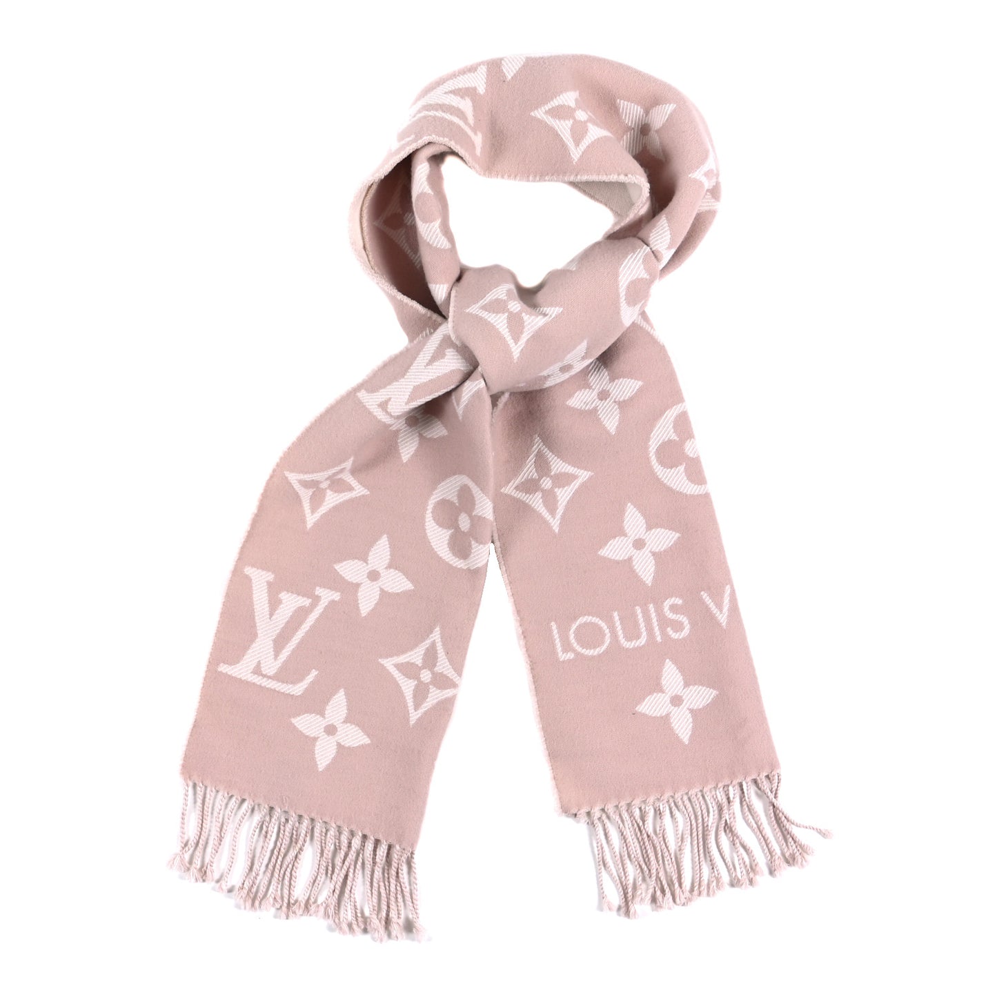 Wool Monogram Daily LV Scarf Beige Rose