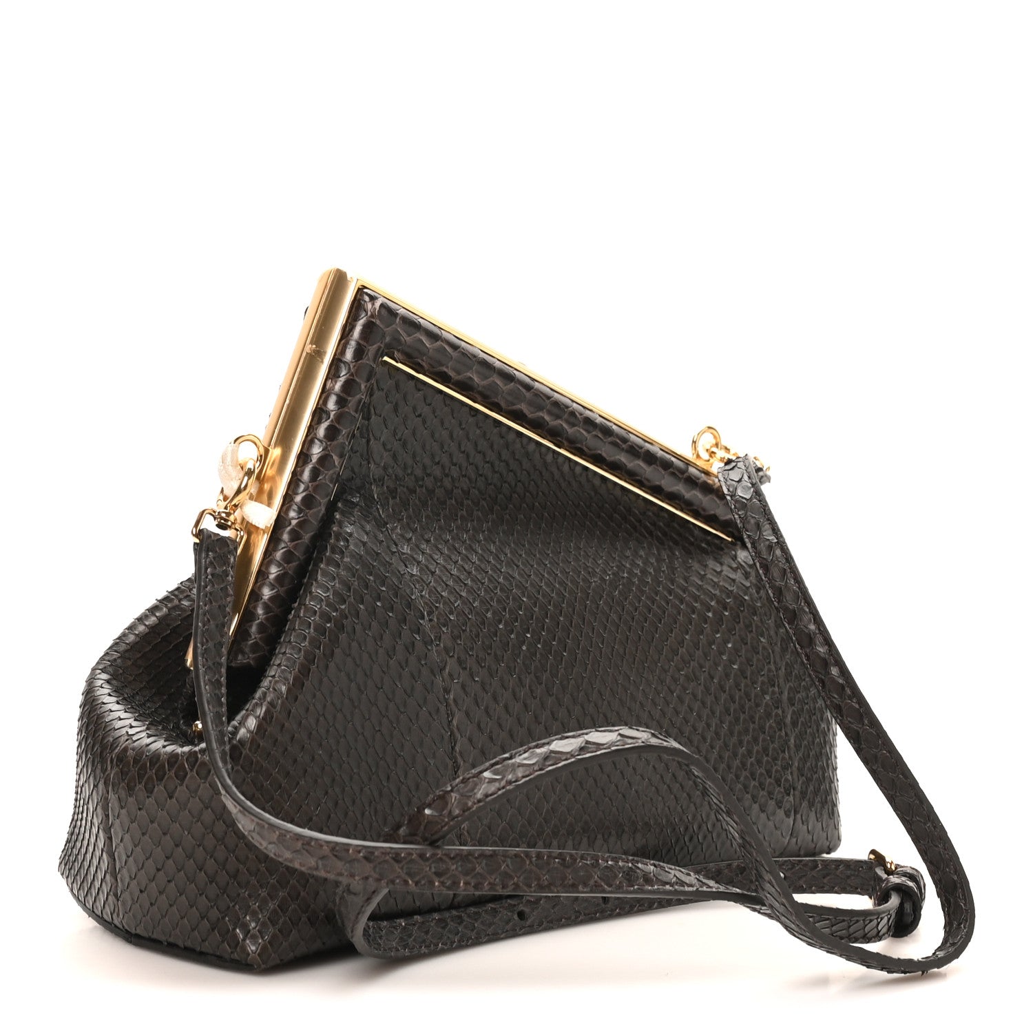 Fendi Snakeskin Small Fendi First Brown 3 of 10