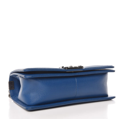 Chanel Caviar Quilted Medium Boy Flap Blue 4 of 13