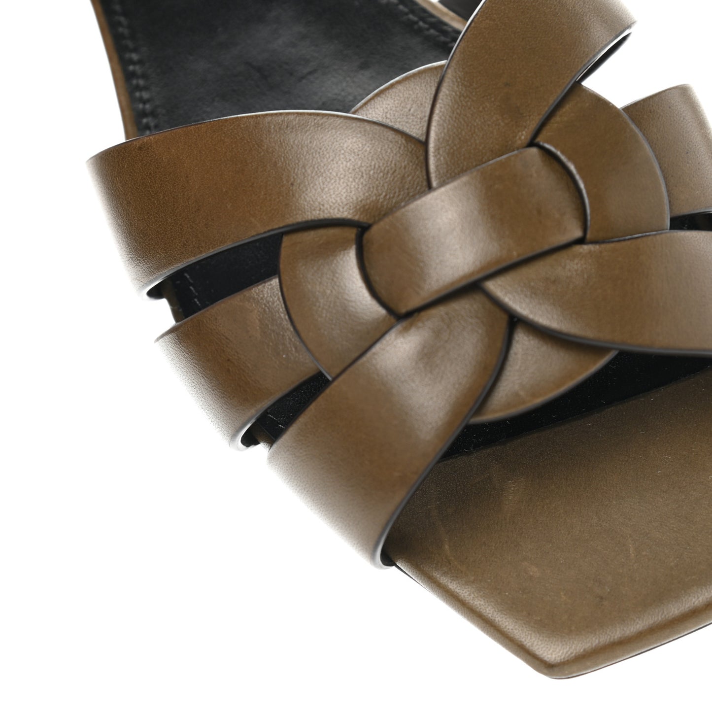 Calfskin Tribute 05 Slide Sandals 36 Dark Green
