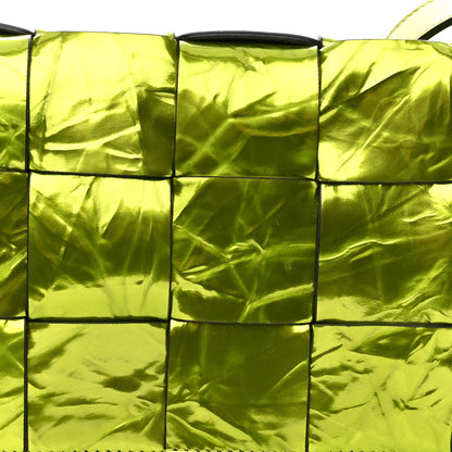 Bottega Veneta Metallic Crushed Calfskin Maxi Intrecciato Cassette Crossbody Bag Chlorophyll 7 of 9