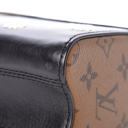 Louis Vuitton Calfskin Reverse Monogram Studded Twist Shoulder Bag MM Black Gold 14 of 14