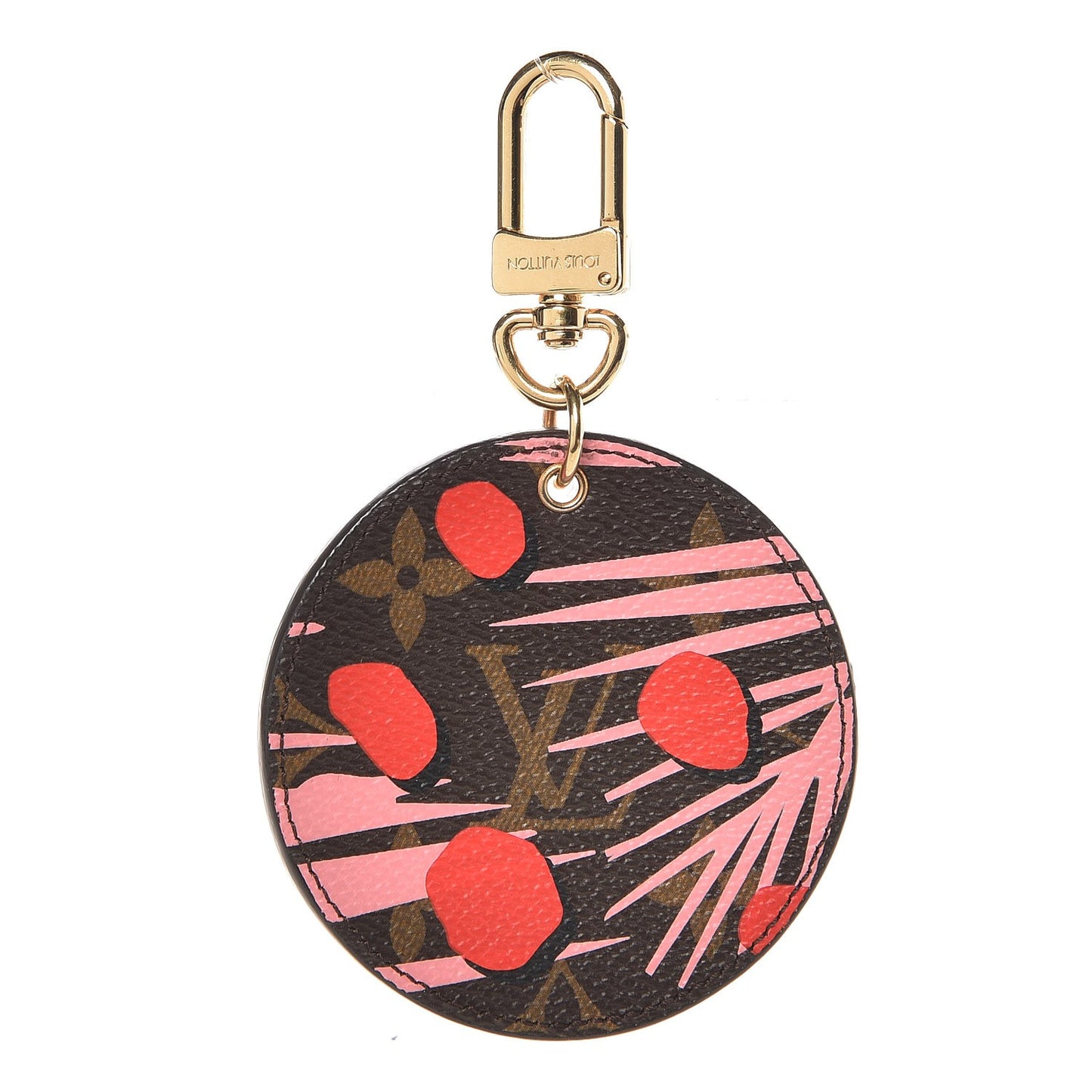 Monogram Jungle Dots Bag Charm Key Ring Sugar Pink Poppy
