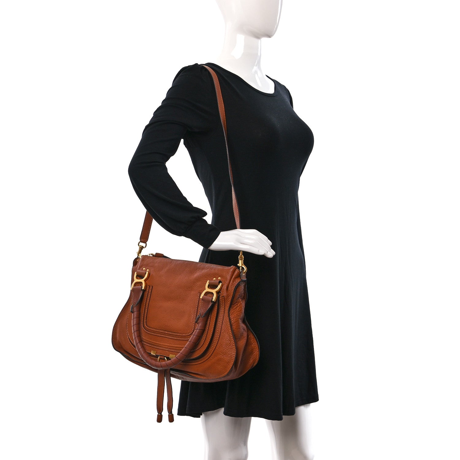 Chloe Calfskin Medium Marcie Satchel Tan 2 of 10