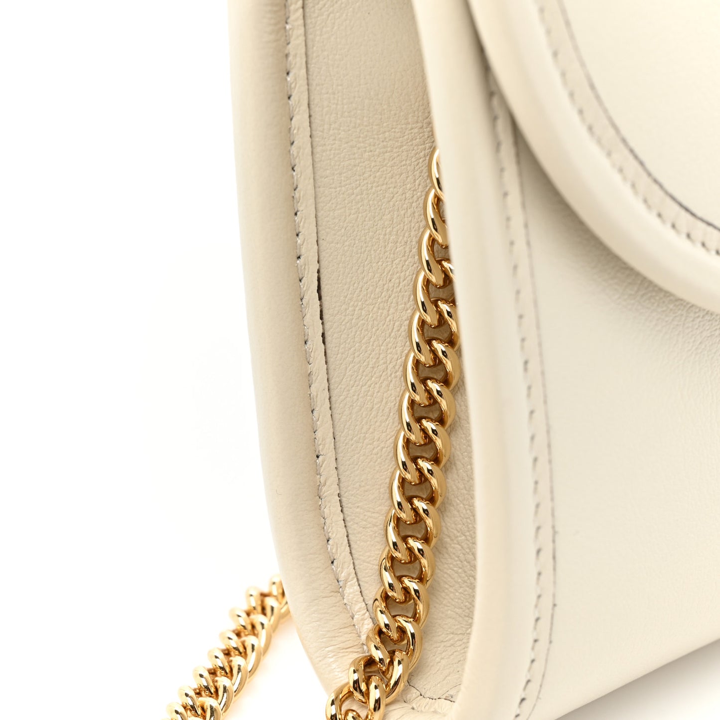 Textured Calfskin Web Mini Rajah Slim Flap Shoulder Bag Mystic White