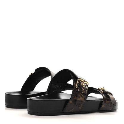 Louis Vuitton Monogram Bom Dia Mule Sandals 39 Black 5 of 10